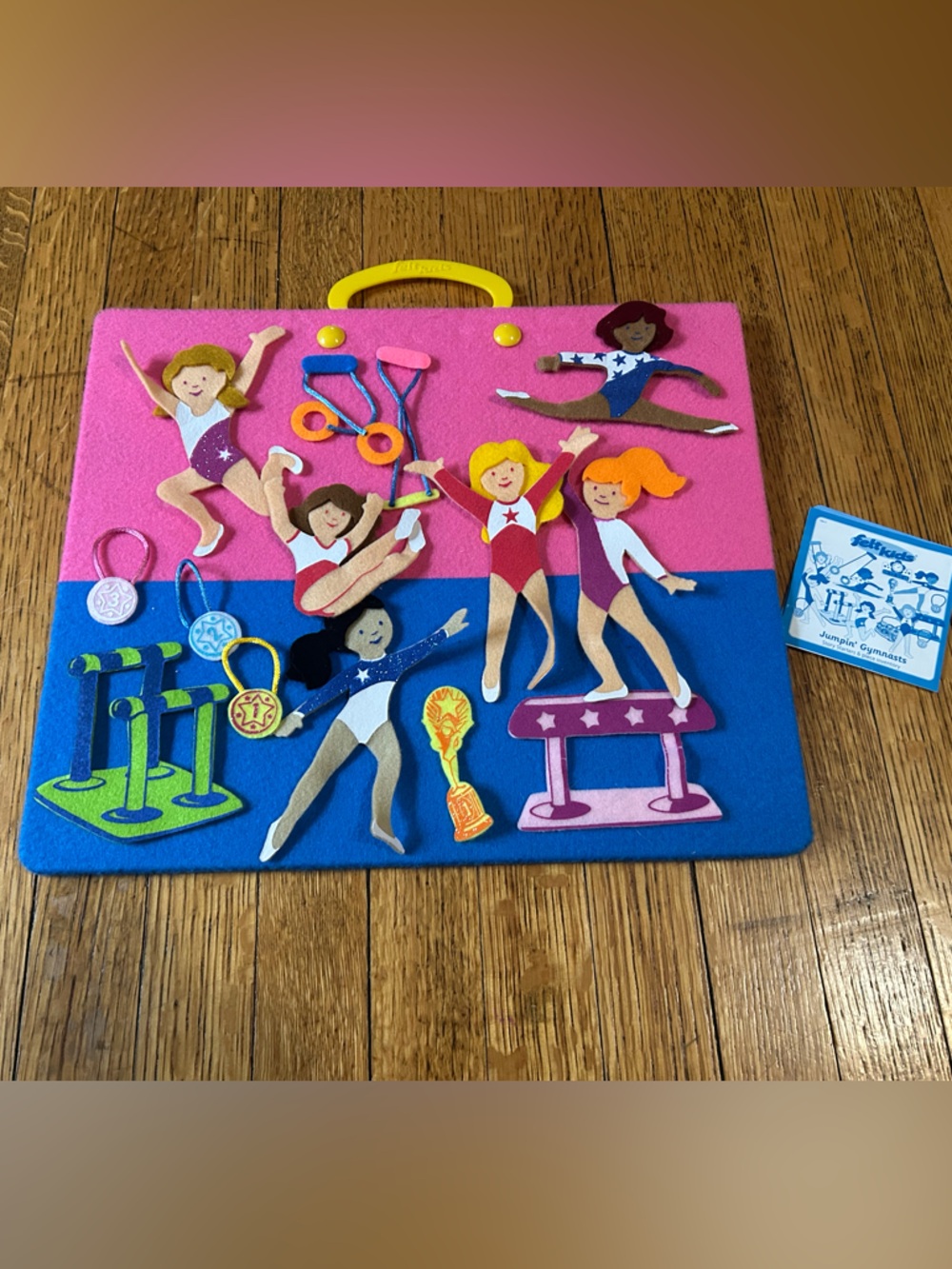 Kids Gymnastics  dress up and cheerleading Felt sets - Pink & Blue